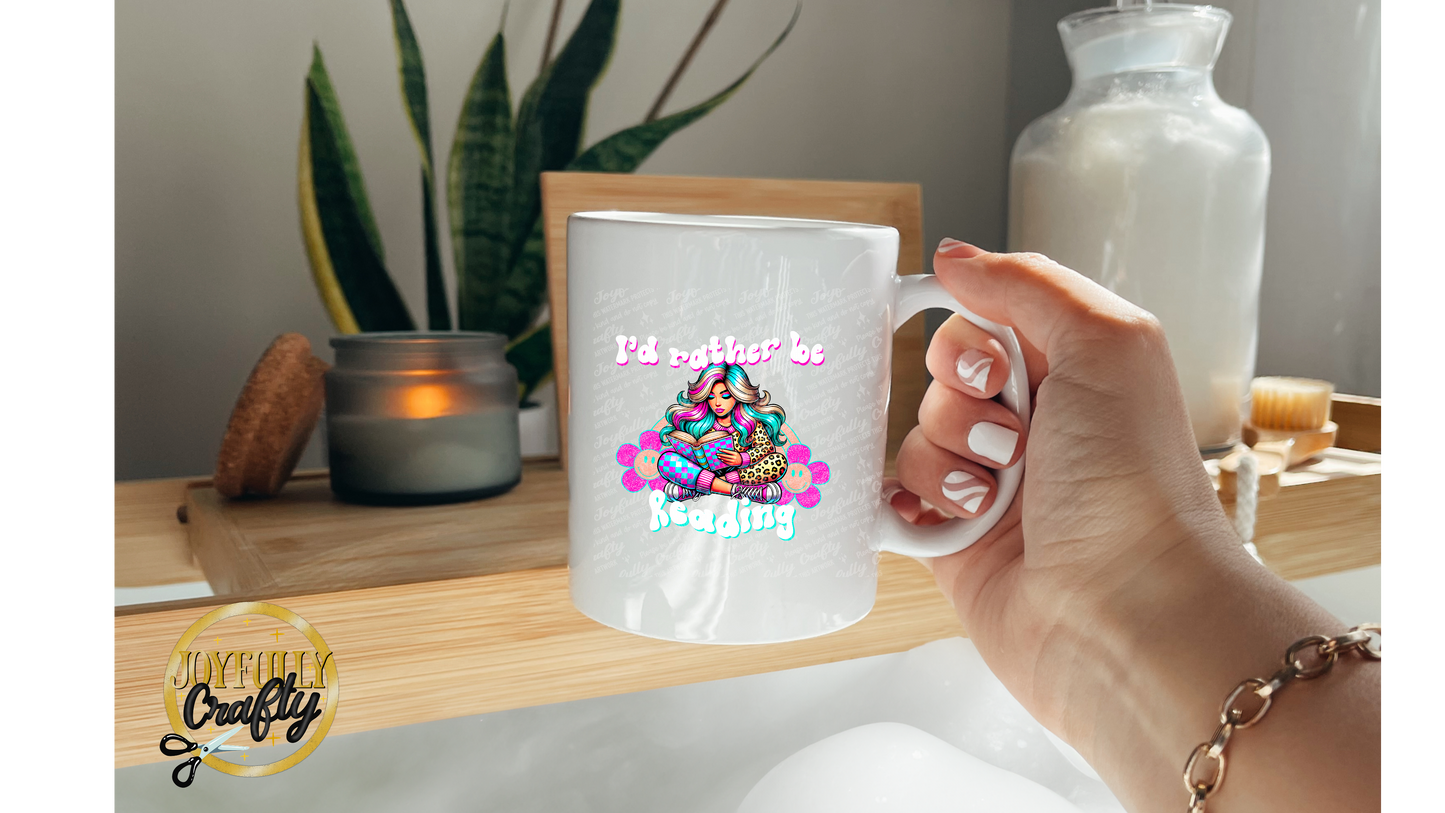 I'd Rather Be Reading Retro Ceramic Mug