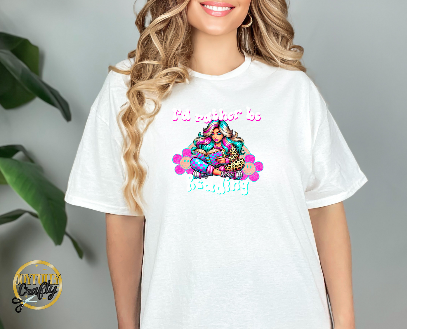 I'd Rather Be Reading Retro Adult T Shirt