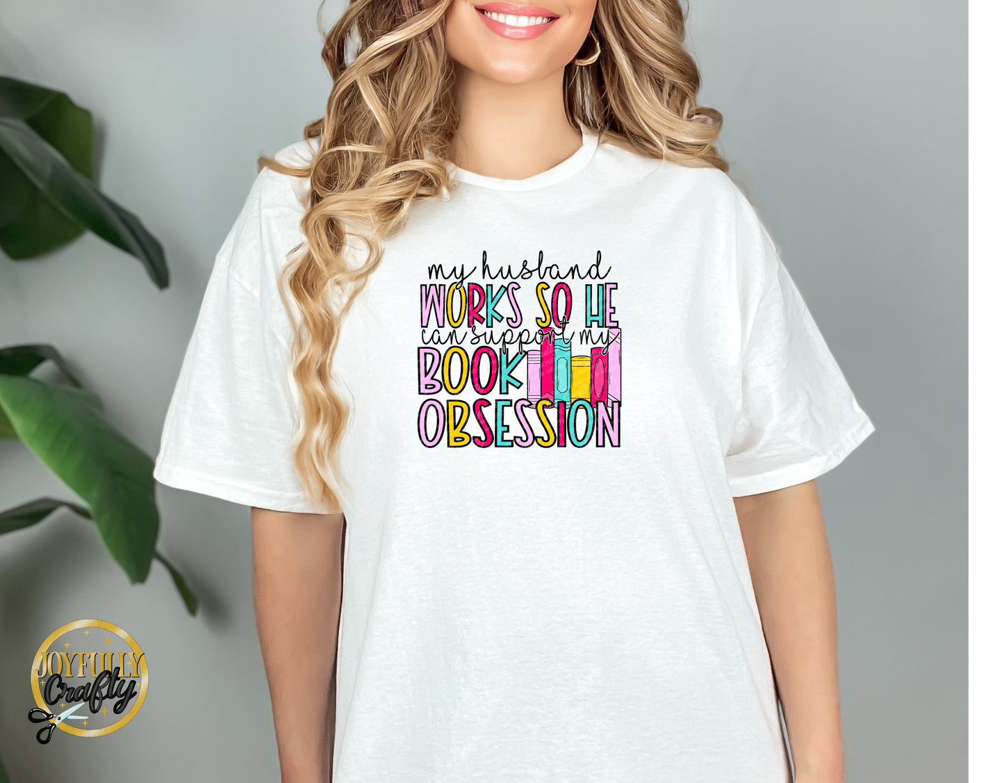 My Husband Works Hard For Books Adult T Shirt