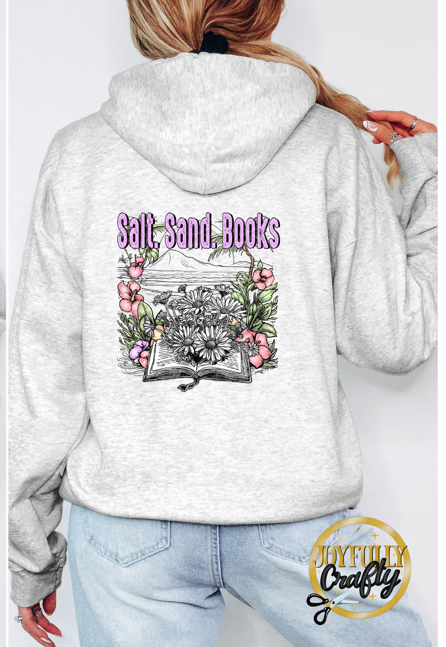 Salt Sand Books Adult Zip Up Hoodie Back Design