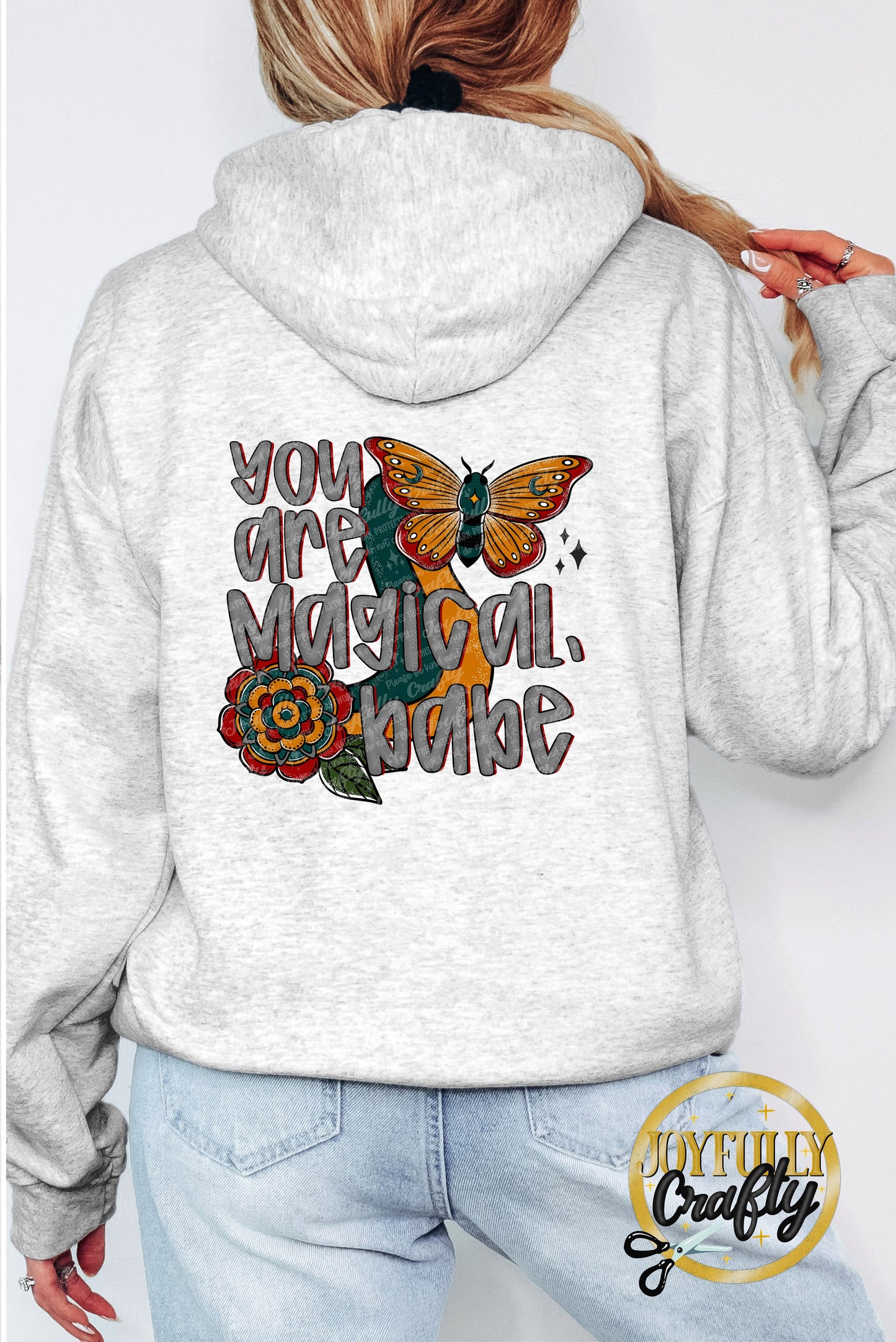 You Are Magical Adult Zip Up Hoodie Back Design