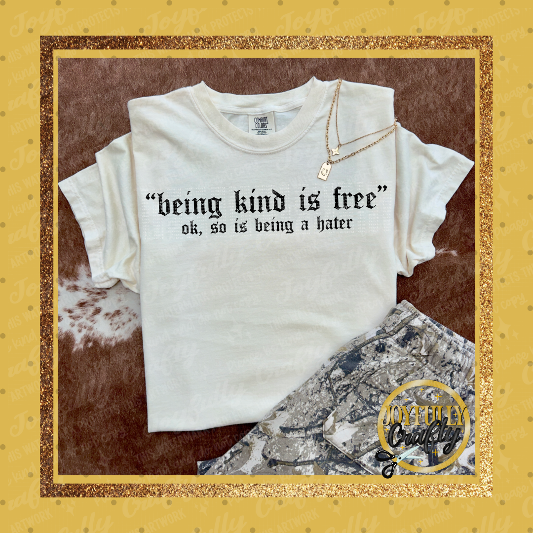 Being Kind or Hater is Free Adult Shirt