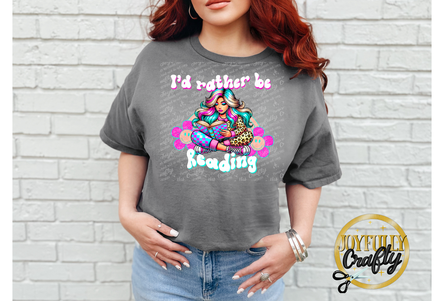 I'd Rather Be Reading Retro Adult T Shirt