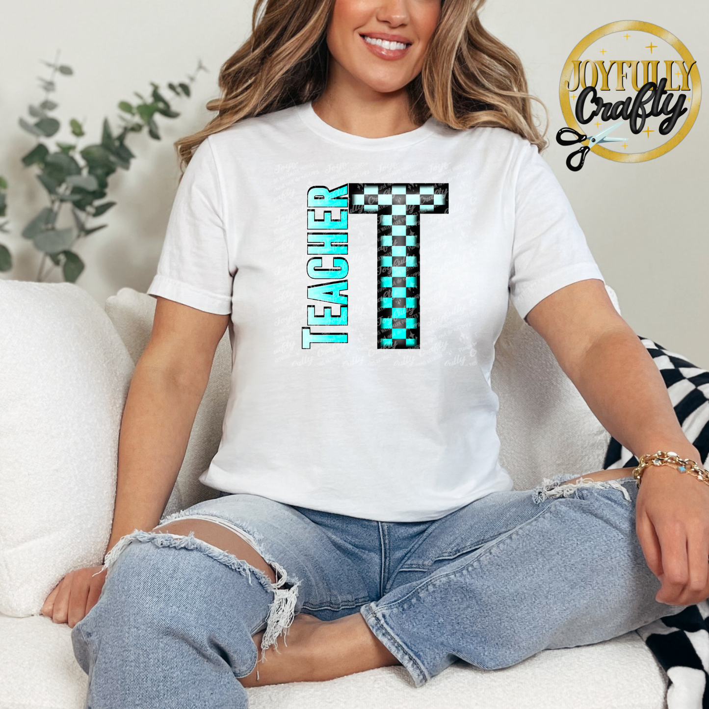 Checkered Teacher Adult Shirt