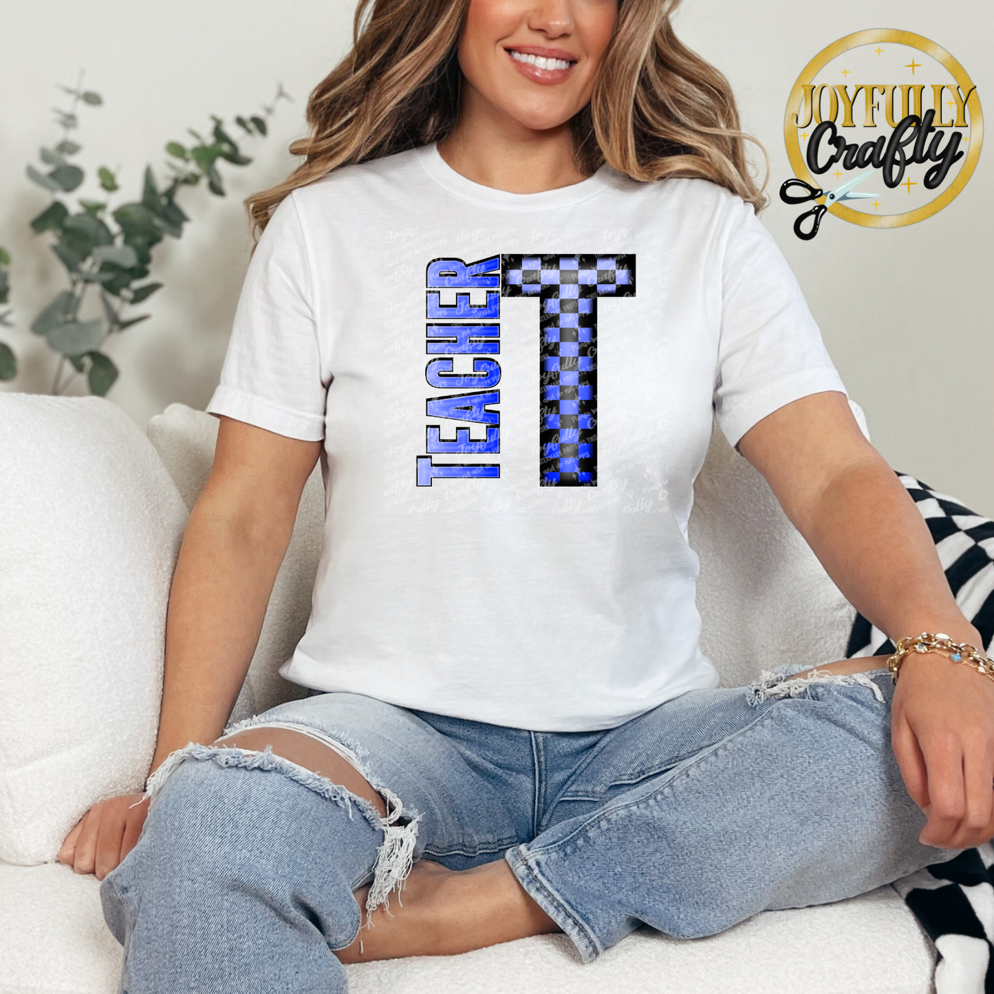 Checkered Teacher Adult Shirt