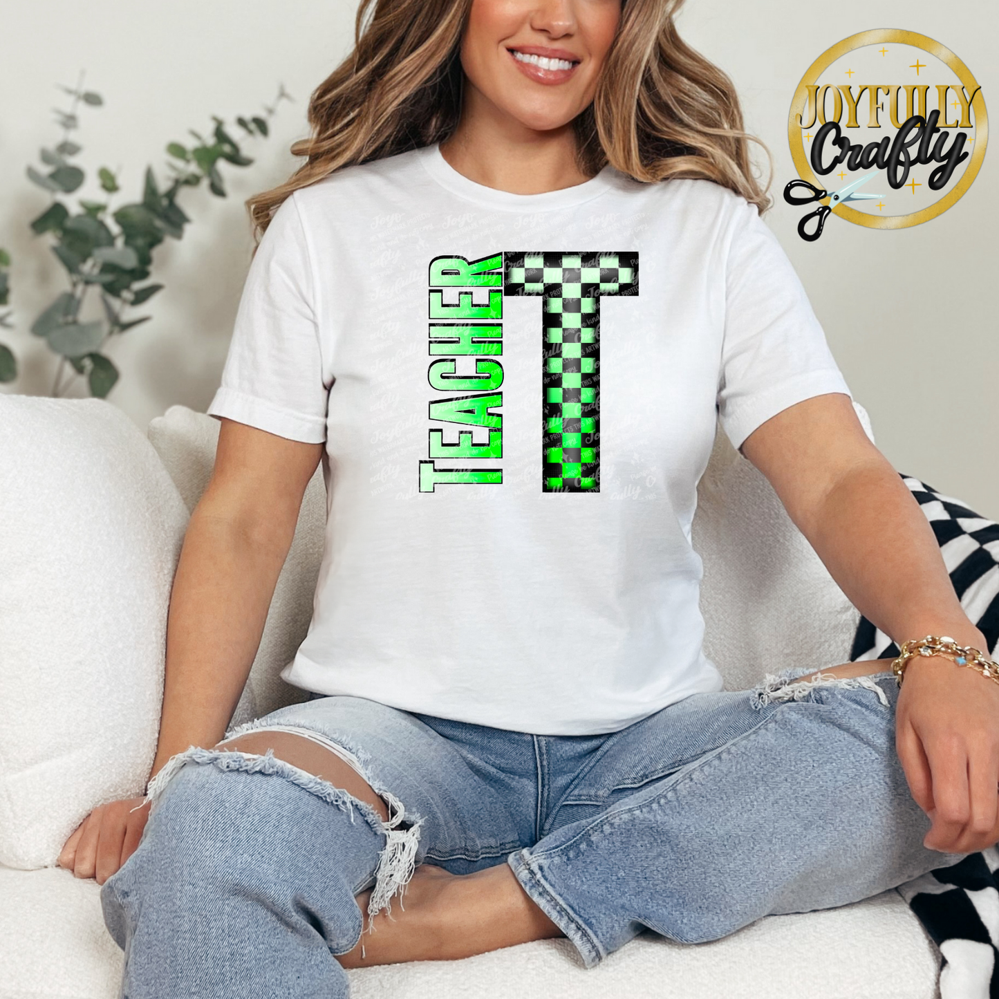 Checkered Teacher Adult Shirt