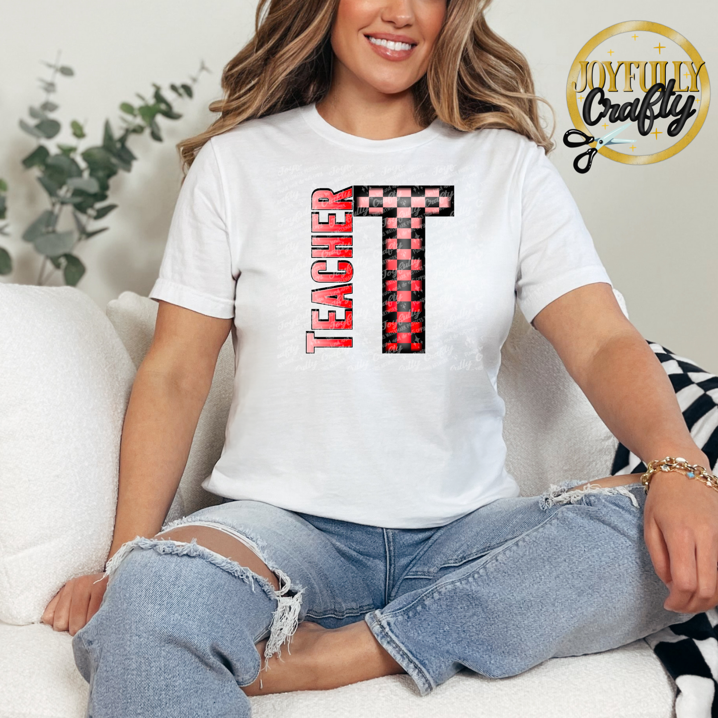 Checkered Teacher Adult Shirt