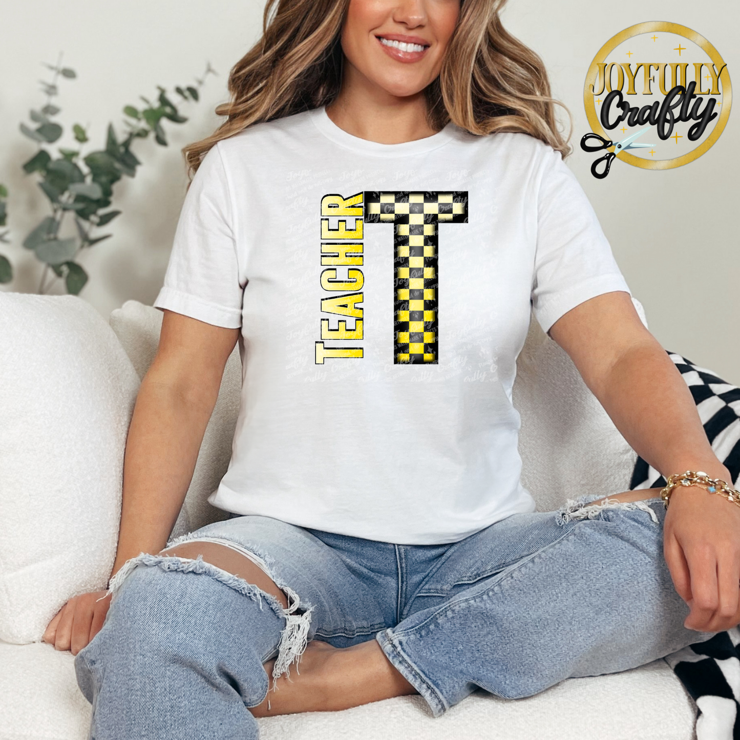 Checkered Teacher Adult Shirt