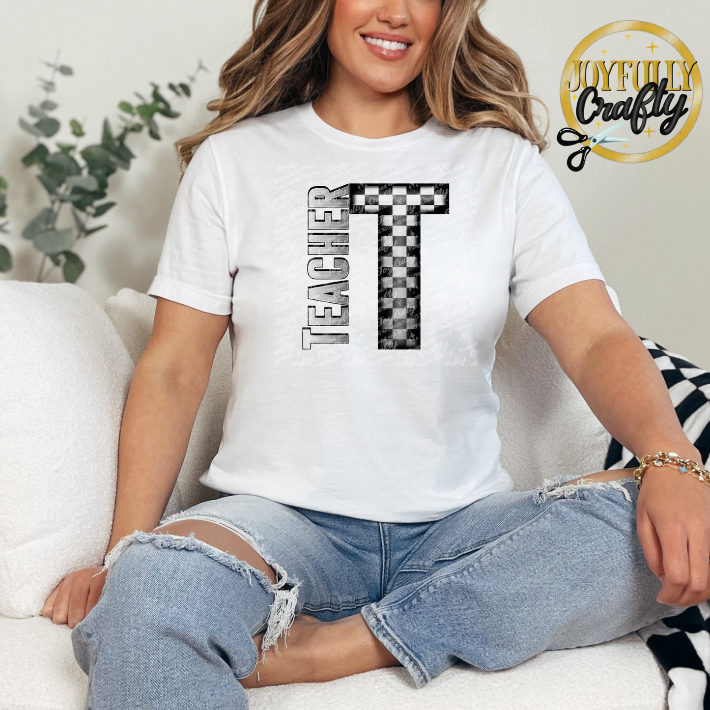 Checkered Teacher Adult Shirt