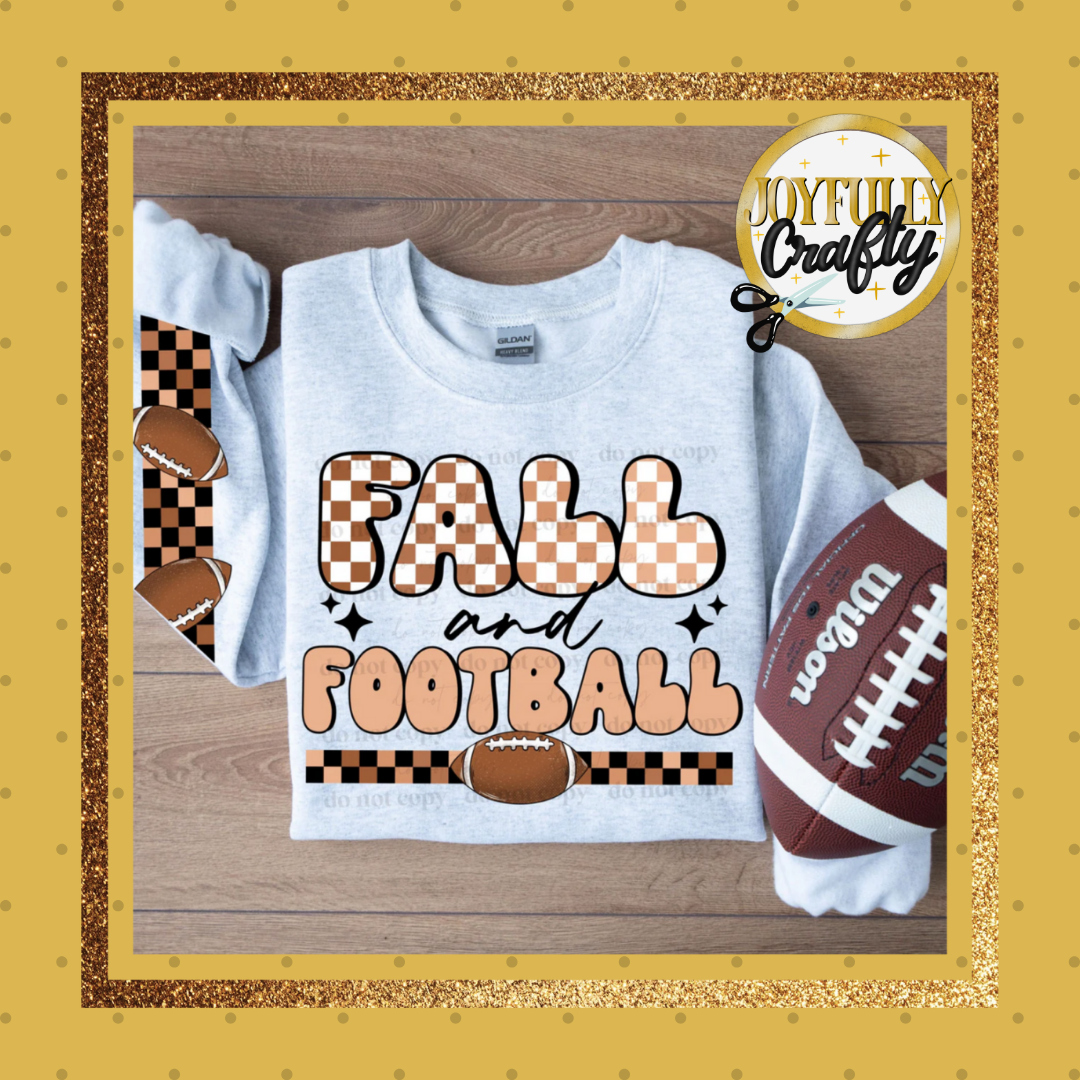 Fall and Football Double Sleeves Adult Crewneck Sweater