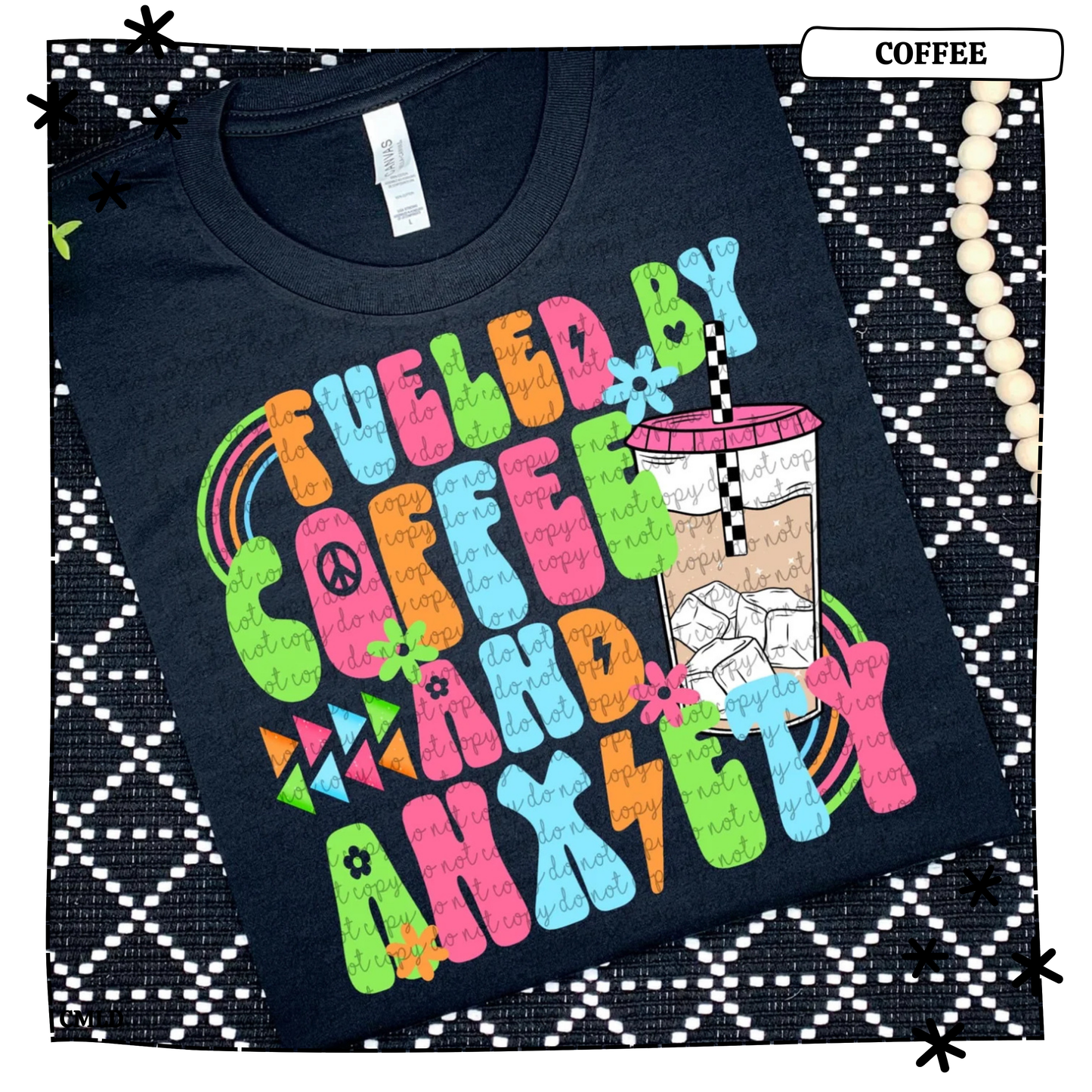 Fueled by coffee and anxiety Adult T Shirt
