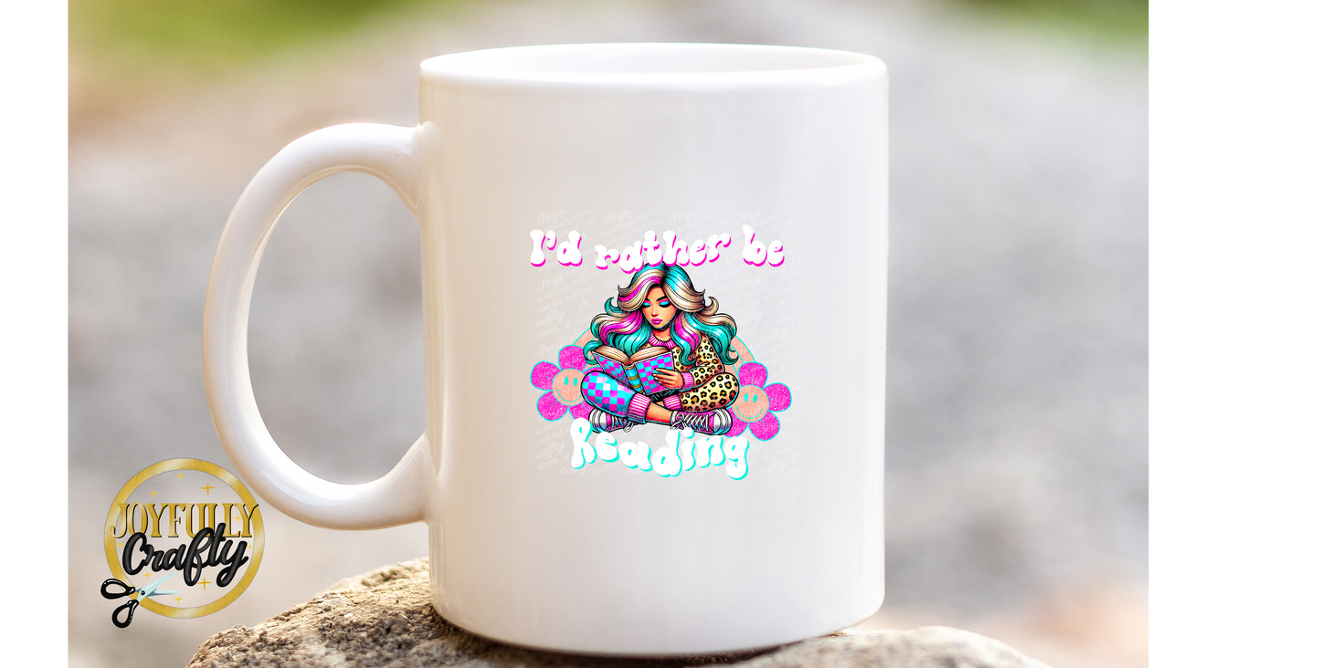 I'd Rather Be Reading Retro Ceramic Mug