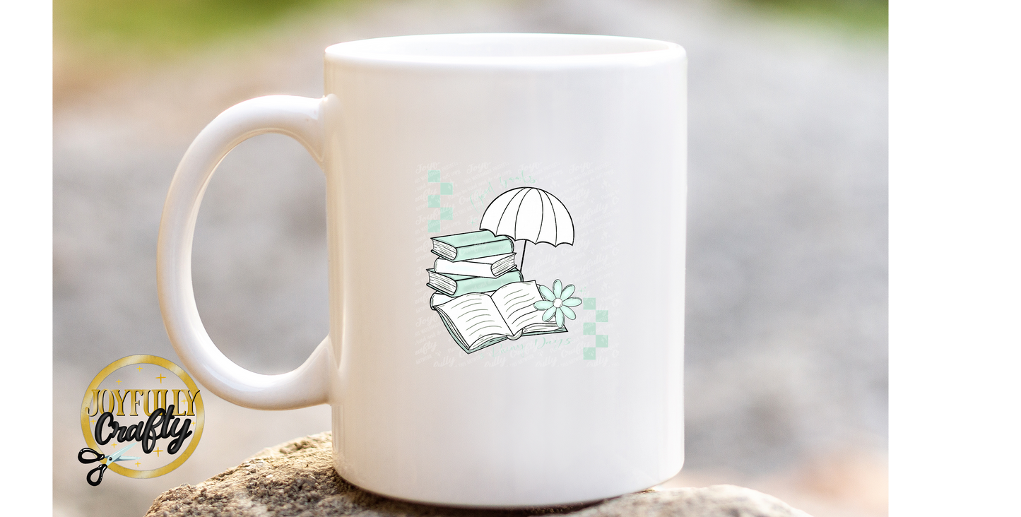 Good Books and Rainy Days Ceramic Mug