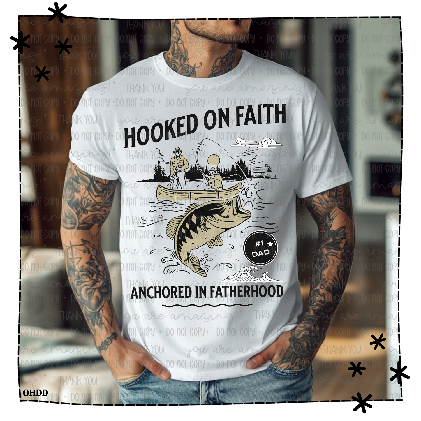 Hooked On Faith Adult Shirt