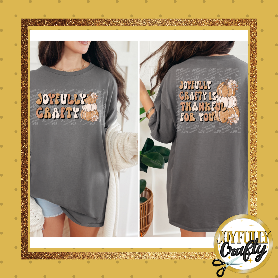 Joyfully Crafty Thankful Pumpkin Adult T Shirt