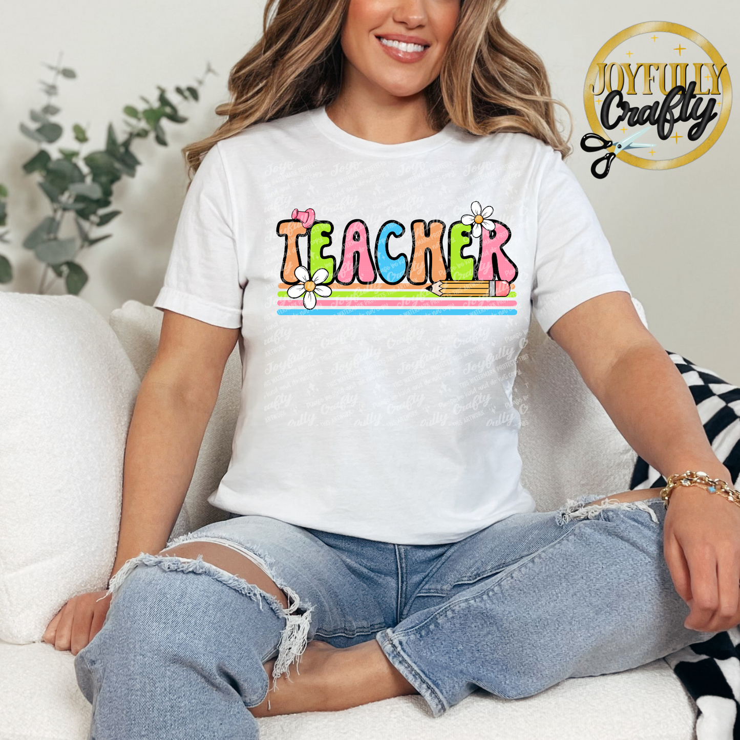 Retro Teacher Adult Shirt