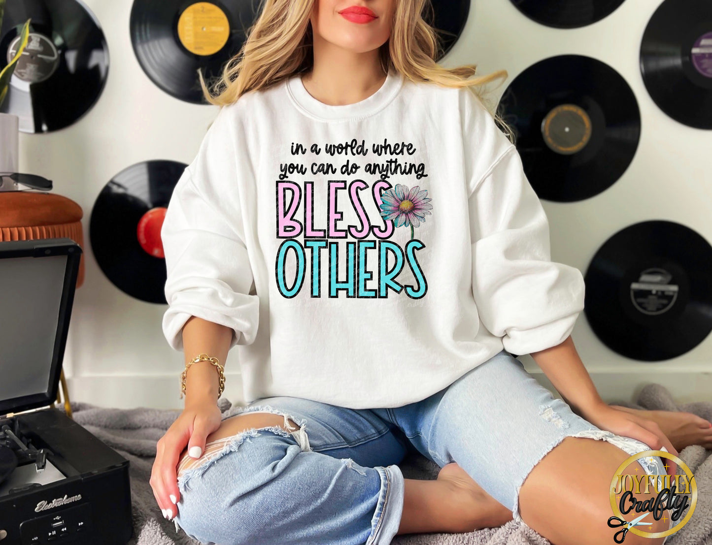 Bless Others Adult Crewneck Sweater