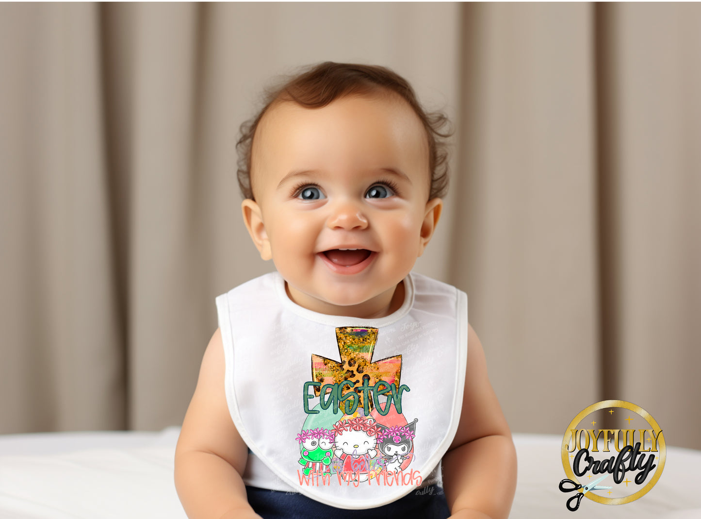 Easter is Better With Friends H*llo K*tty Baby Bib