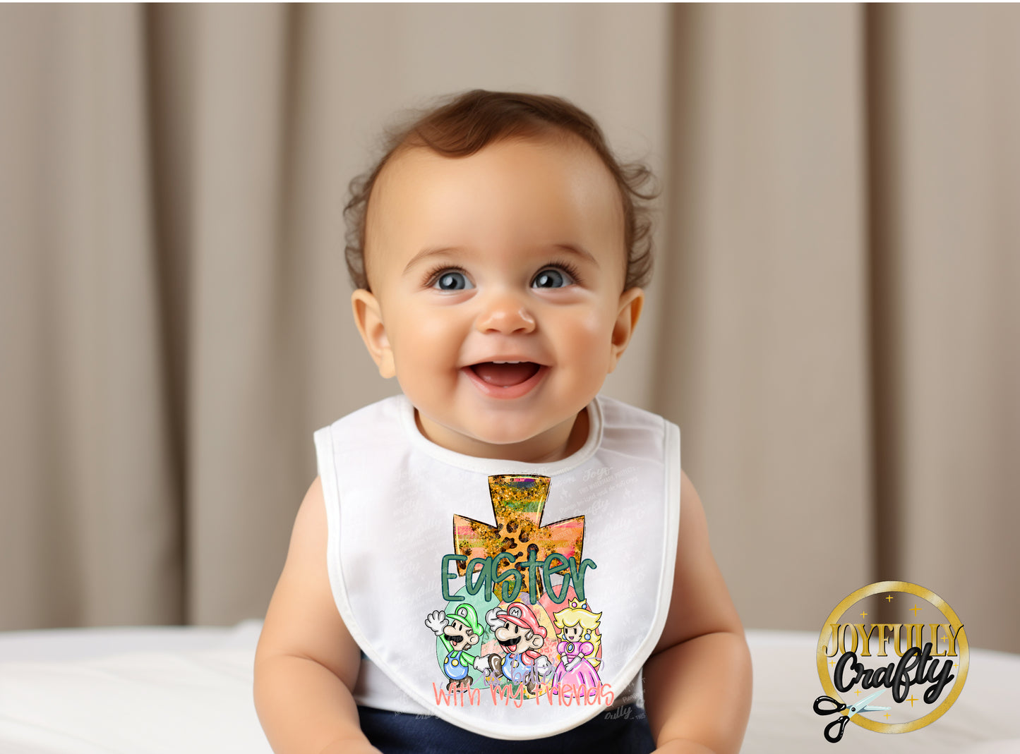 Easter is Better With Friends M*rio Baby Bib