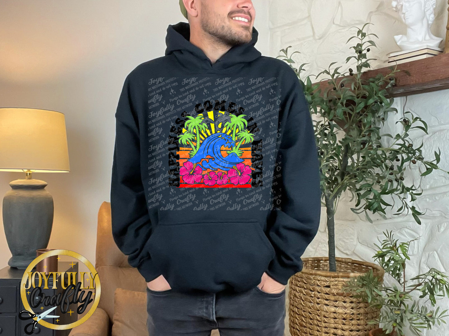 Happiness Comes In Waves Adult Hoodie