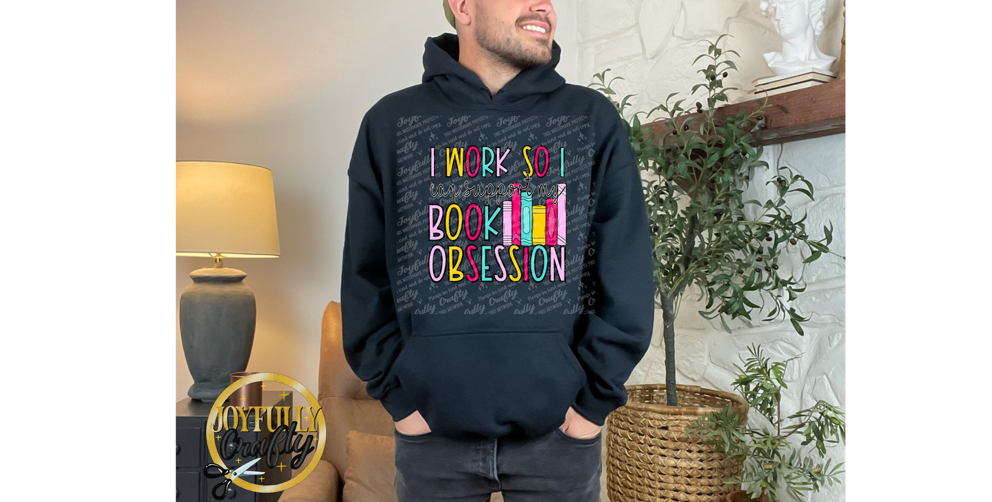 I Work Hard For Books Adult Hoodie