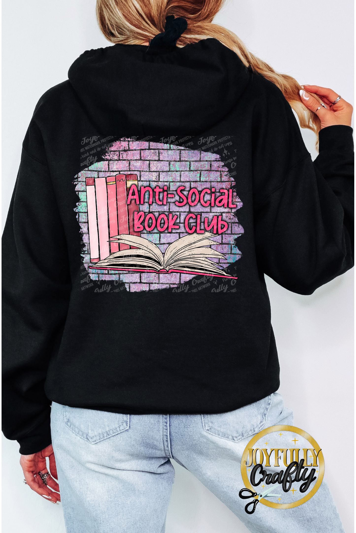 Anti Social Book Club Adult Zip Up Hoodie Back Design