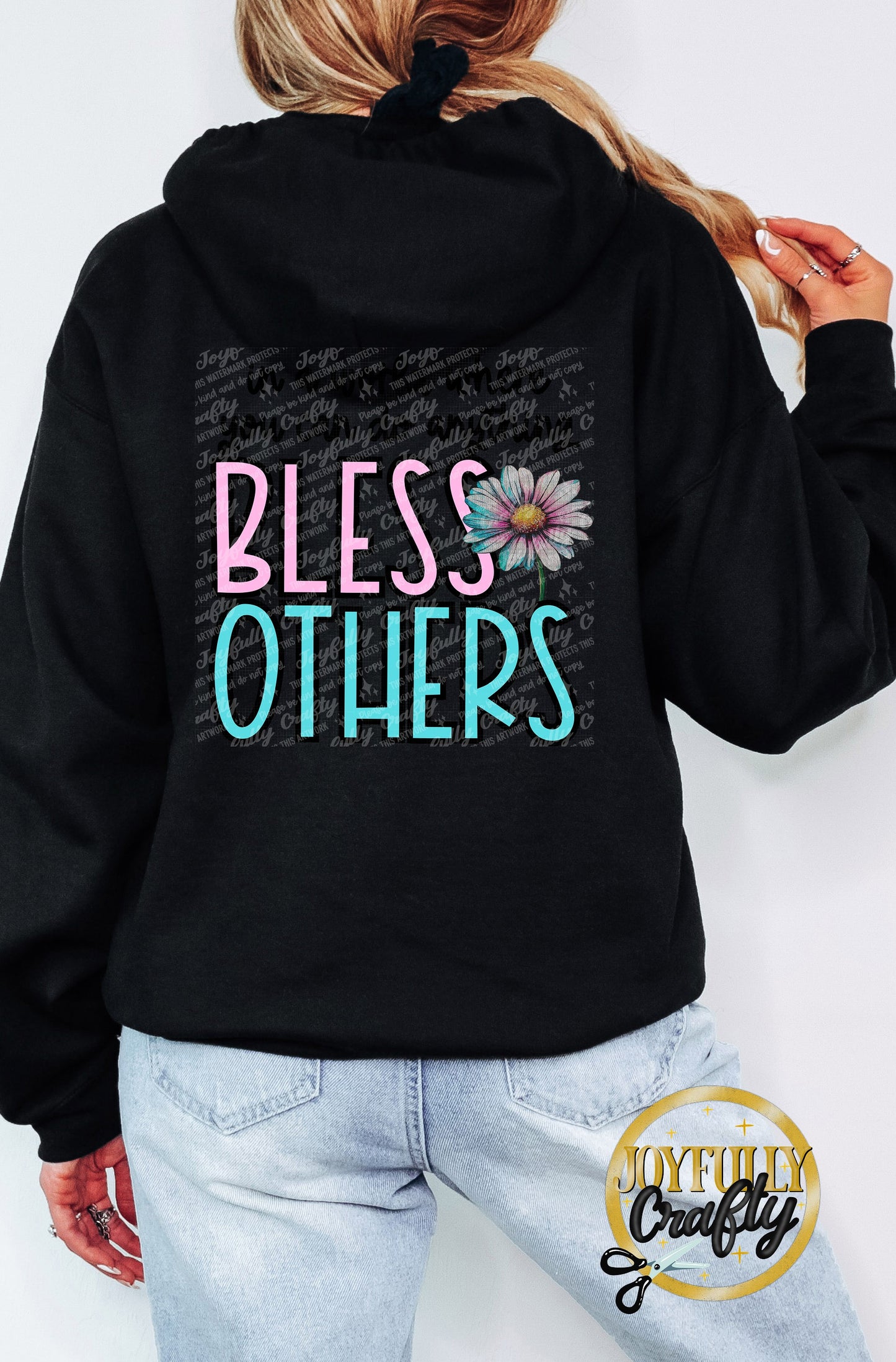 Bless Others Adult Zip Up Hoodie Back Design