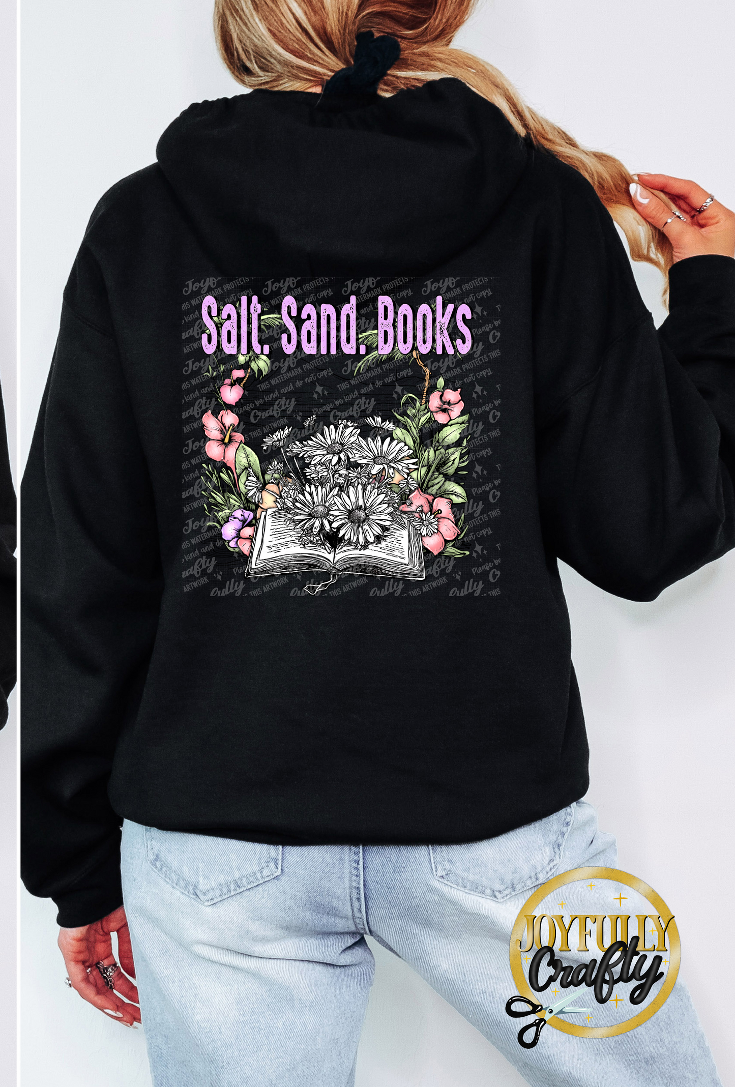Salt Sand Books Adult Zip Up Hoodie Back Design