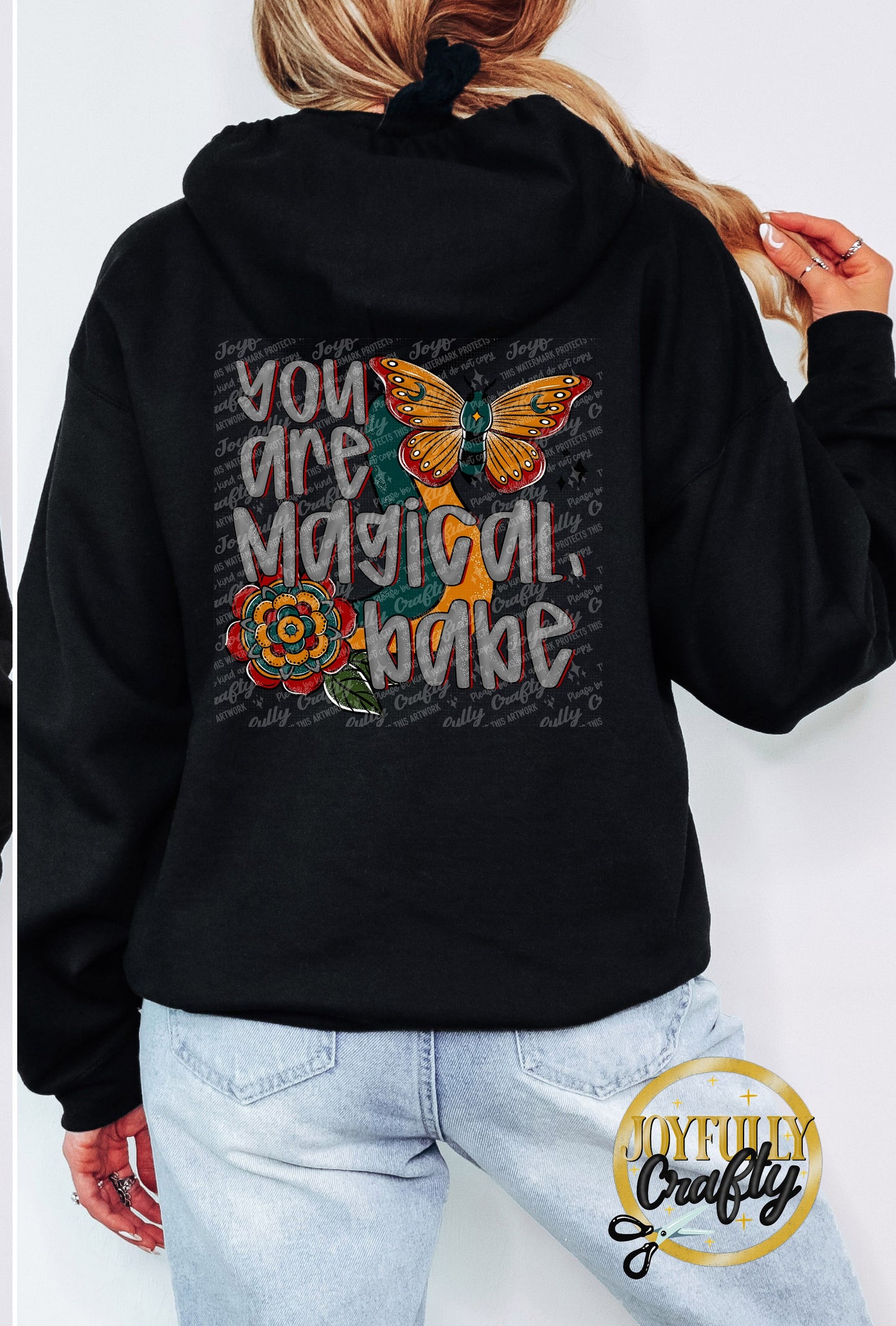 You Are Magical Adult Zip Up Hoodie Back Design