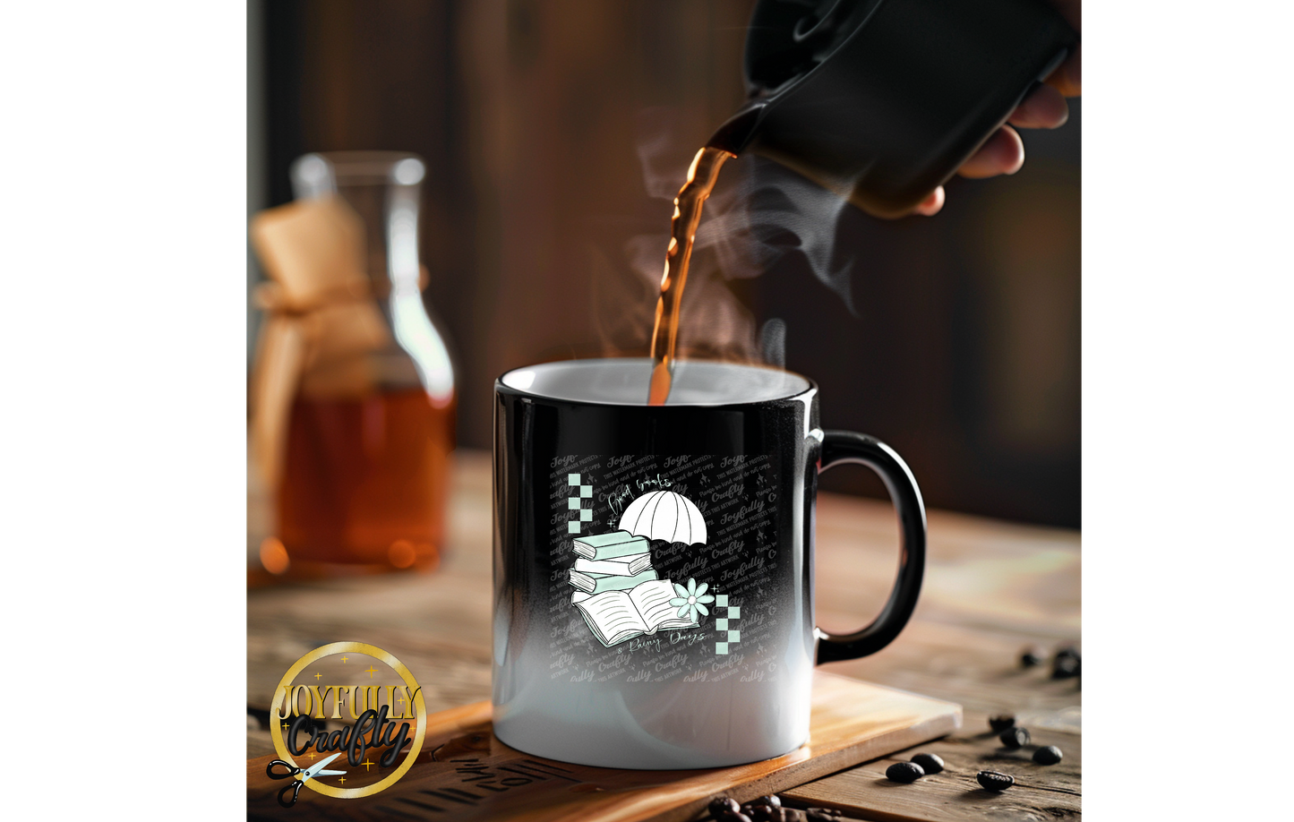Good Books and Rainy Days Ceramic Mug
