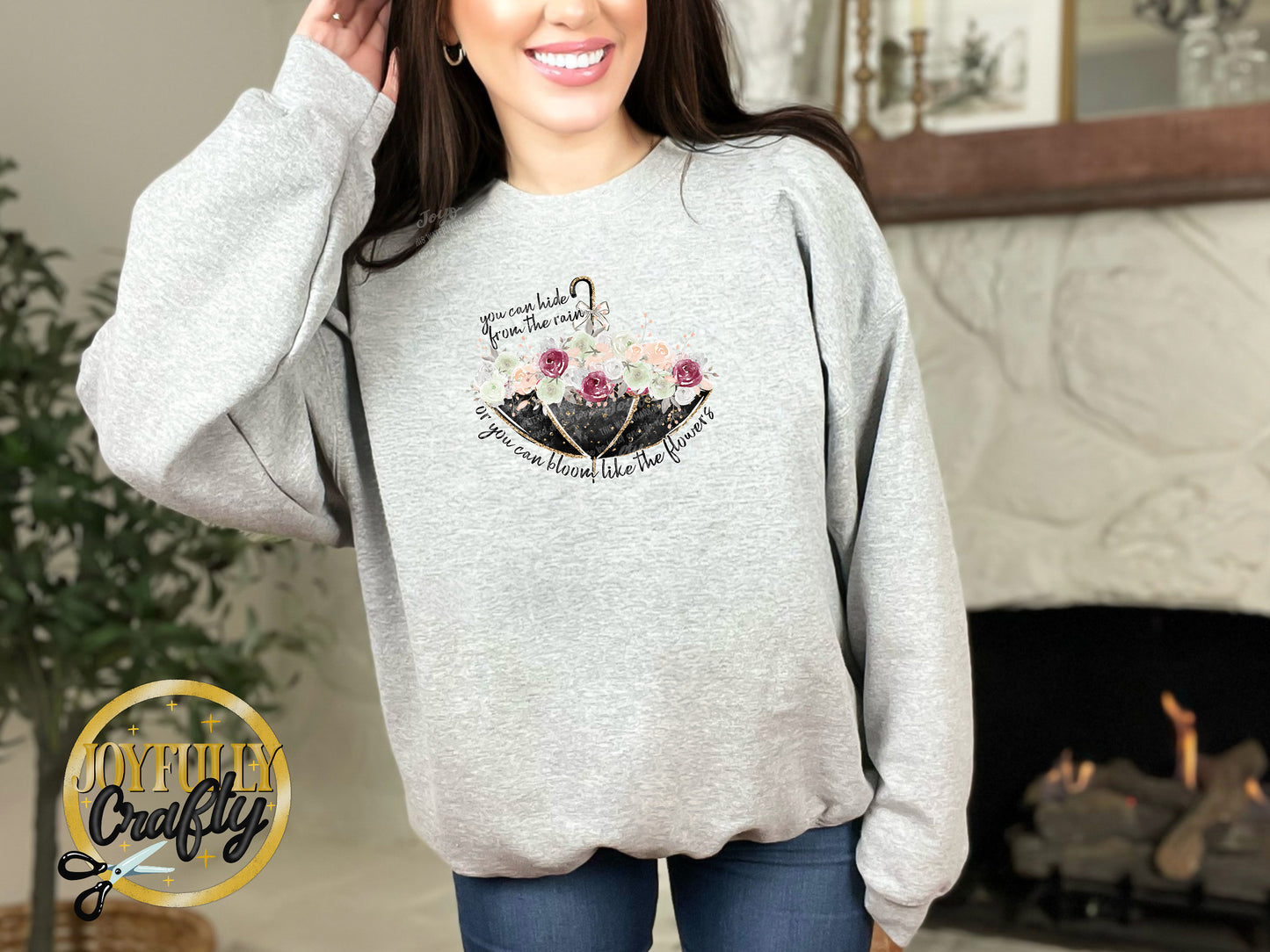 Bloom With Flowers Adult Crewneck Sweater