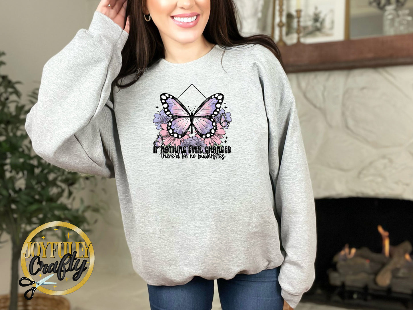 No Butterflies Adult Crewneck Sweater