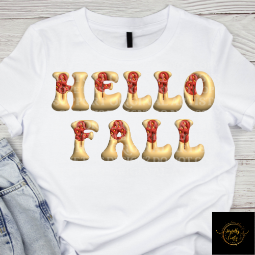 Hello Fall 3d Letters Digital Design