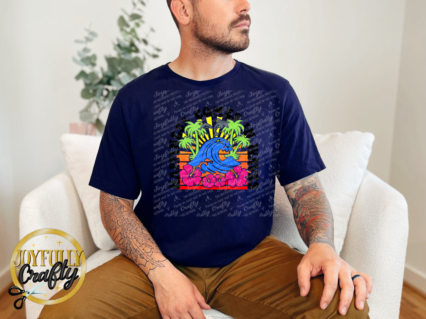 Happiness Comes In Waves Adult T Shirt