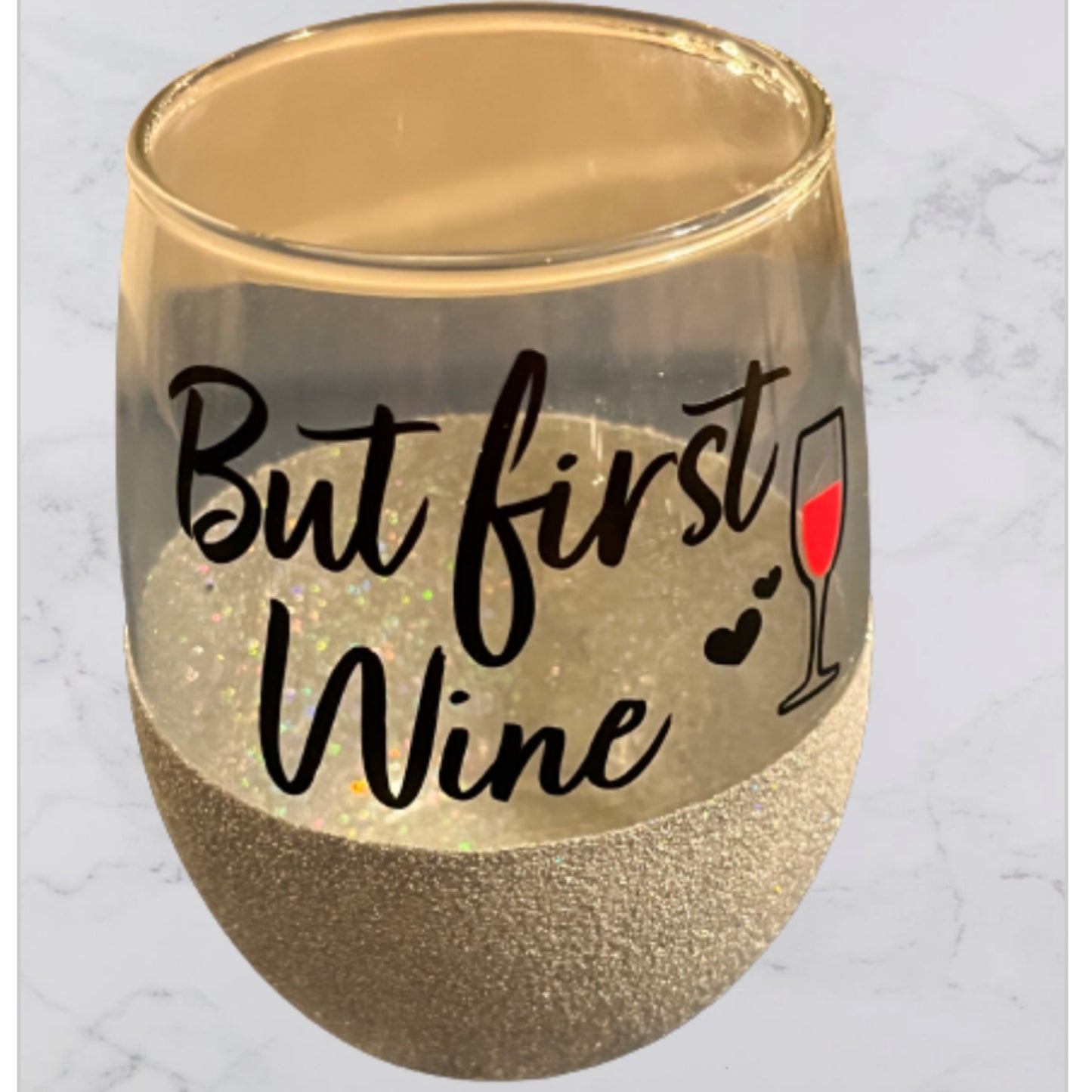 But First Wine Silver Glitter