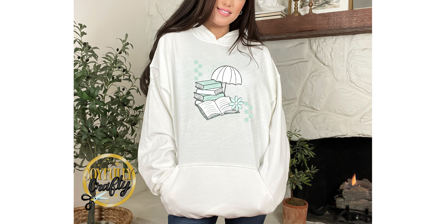Good Books and Rainy Days Adult Hoodie
