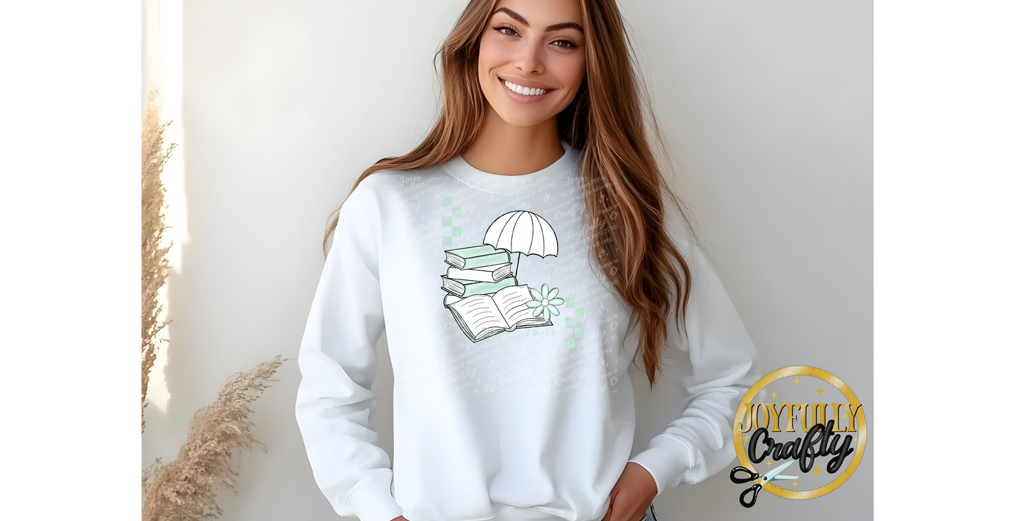 Good Books and Rainy Days Adult Long Sleeve
