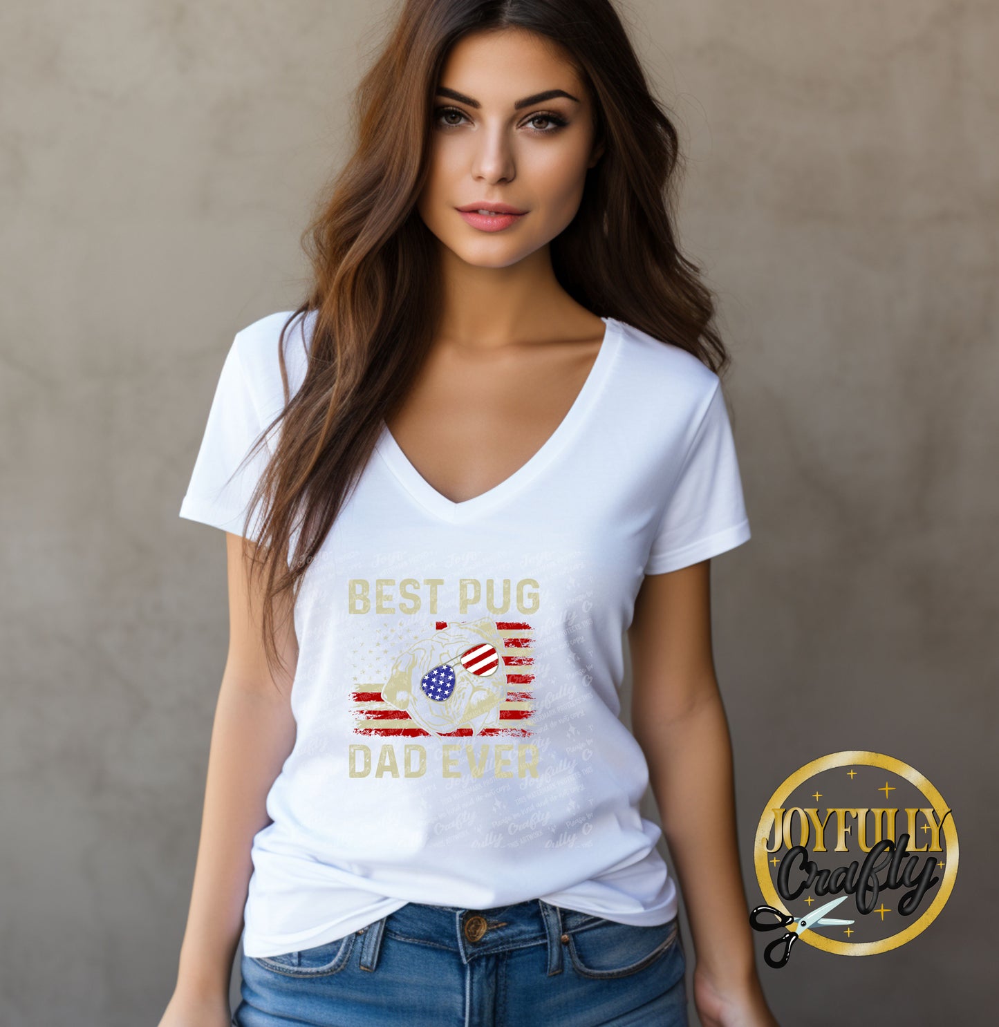 Best Pug Dad Ever American Flag Adult T Shirt