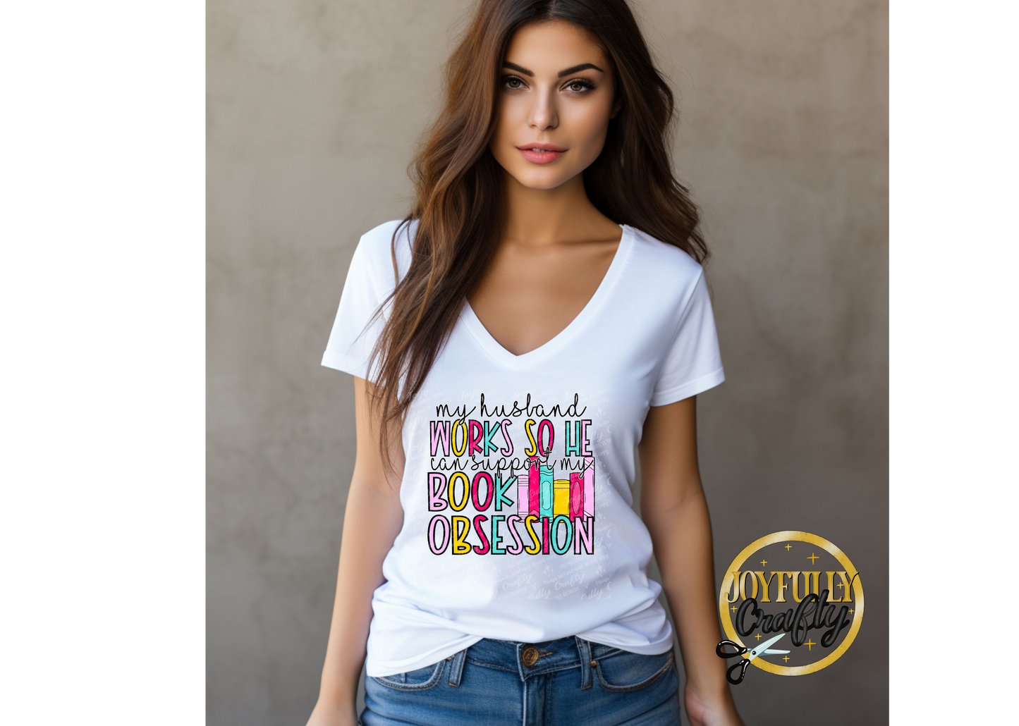 My Husband Works Hard For Books Adult T Shirt