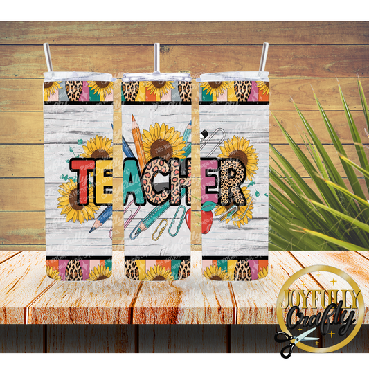 Sunflower Teacher 20 Ounce Tumbler