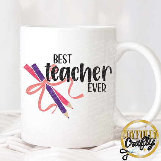 Best Teacher Ever Color Pencils Ceramic Mug