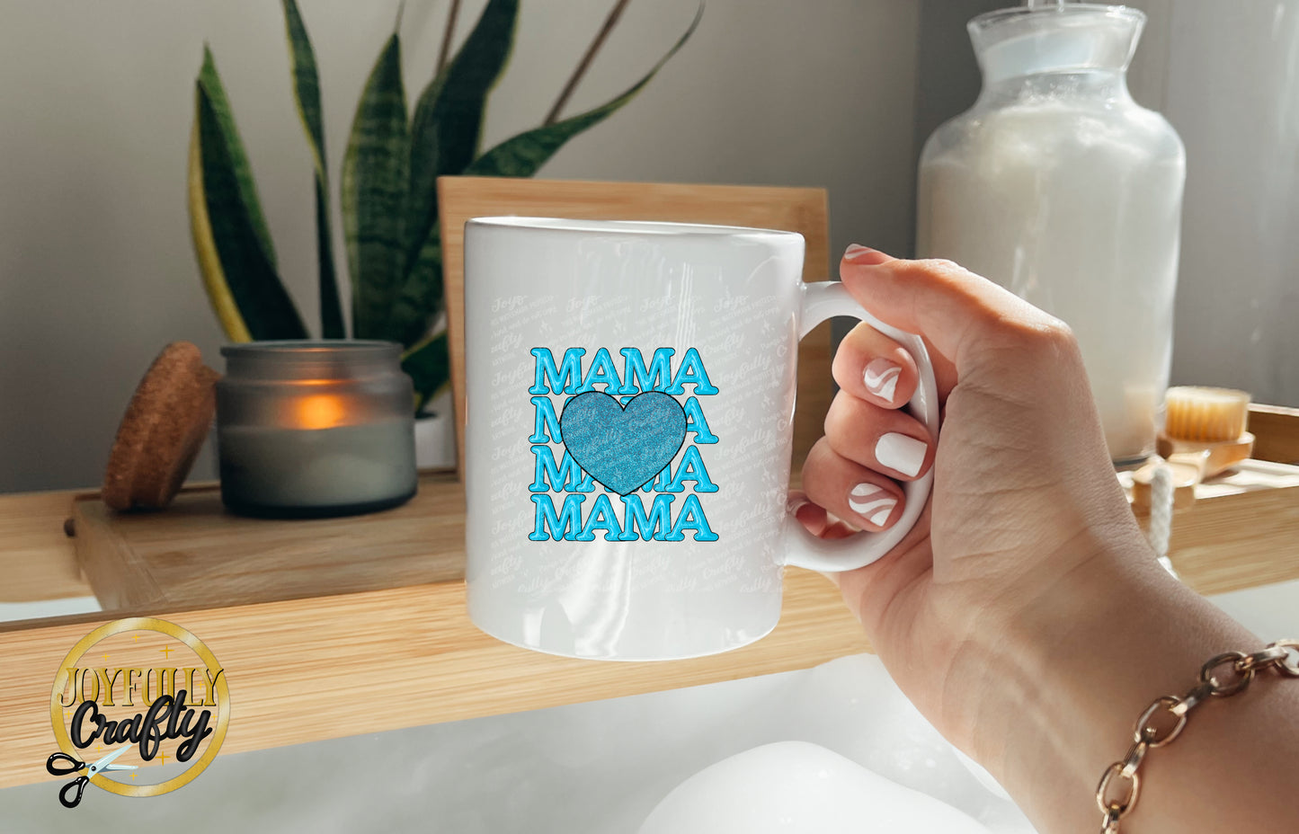 Blue Mama Stacked Ceramic Mug