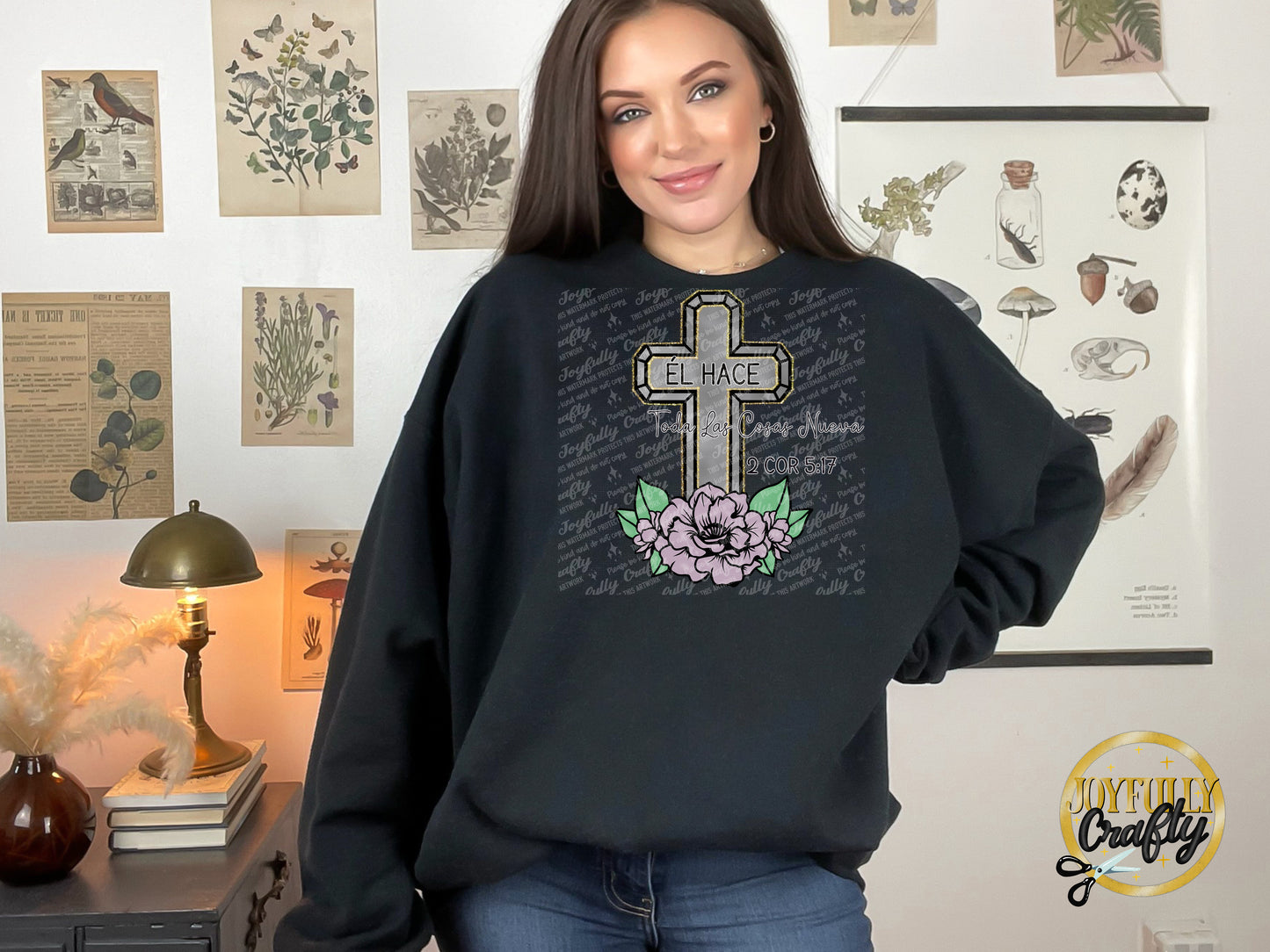 He Makes All Things New Spanish Adult Crewneck Sweater