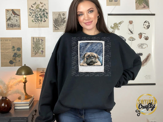 Pug Pocket Adult Crewneck Sweater