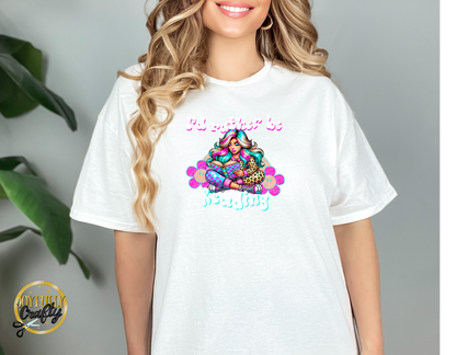 I'd Rather Be Reading Retro Adult T Shirt