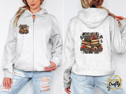 Money Can Buy Books Adult Zip Up Hoodie Pocket Design