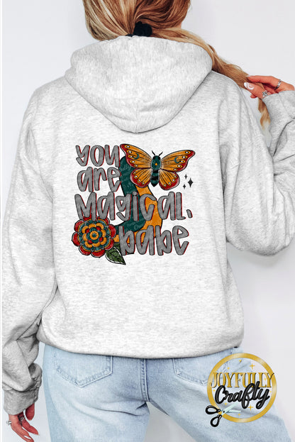 You Are Magical Adult Zip Up Hoodie Back Design