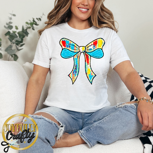 Autism Bow Adult Shirt