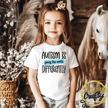Autism Awareness Retro Blocked Letters Toddler Crewneck Sweater