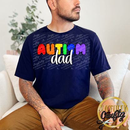 Autism Dad Multi Color Adult Shirt